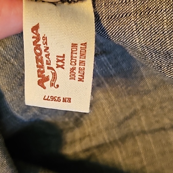 Denim look, paint spatter look top - Picture 5 of 6